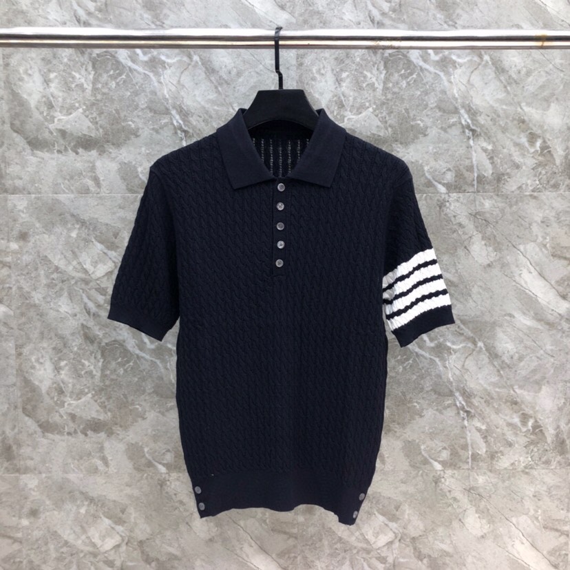 “THOM BROWNE Heavy-Work Polo Shirts and Twisted T-Shirts in Various Colors – Height Required for Ordering” - 图片 1