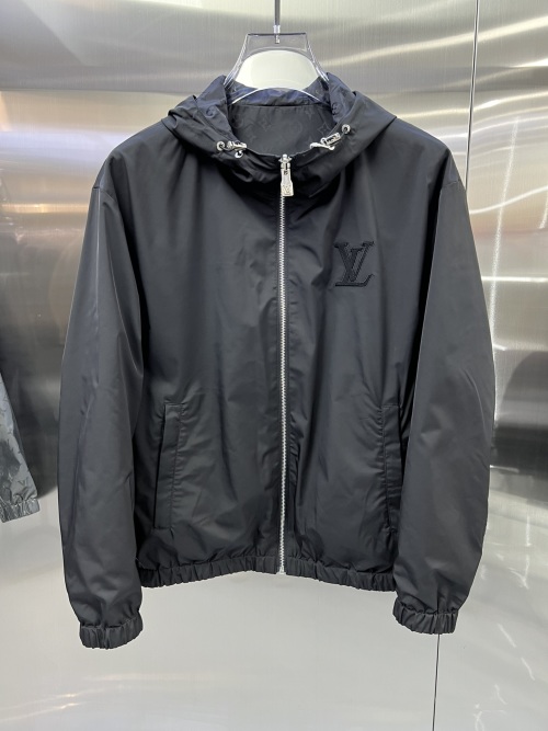 Louis Vuitton Men's Double-Sided Jacket with Jacquard Logo - Black 1 Louis Vuitton Men's Double-Sided Jacket with Jacquard Logo - Black