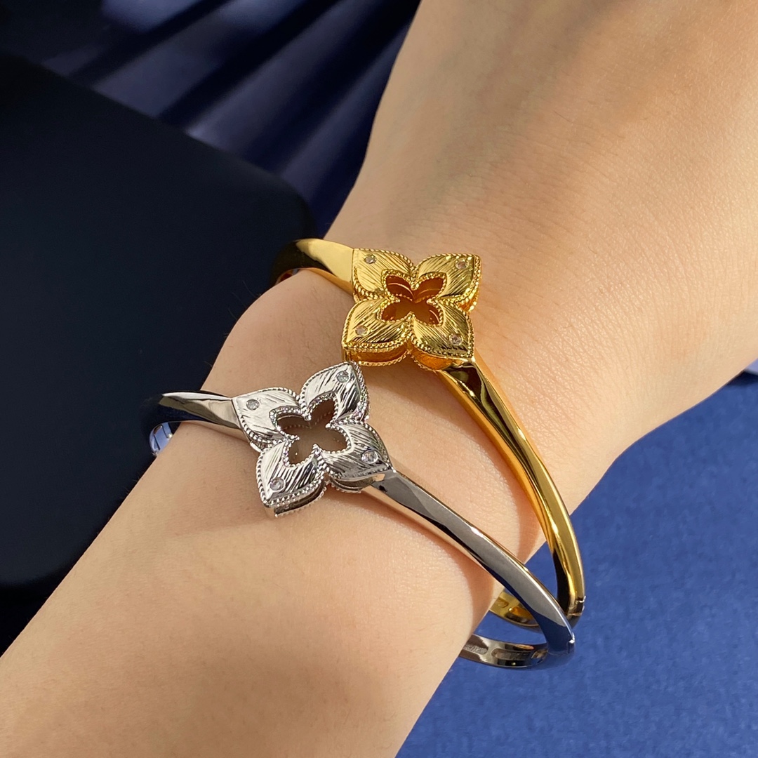 Bracelet Roberto Coin Venetian Princess Or jaune 18 carats avec diamants blancs Or rose 18 carats avec lapis-lazuli bleu et diamants blancs Or blanc 18 carats avec diamants blancs 17cm