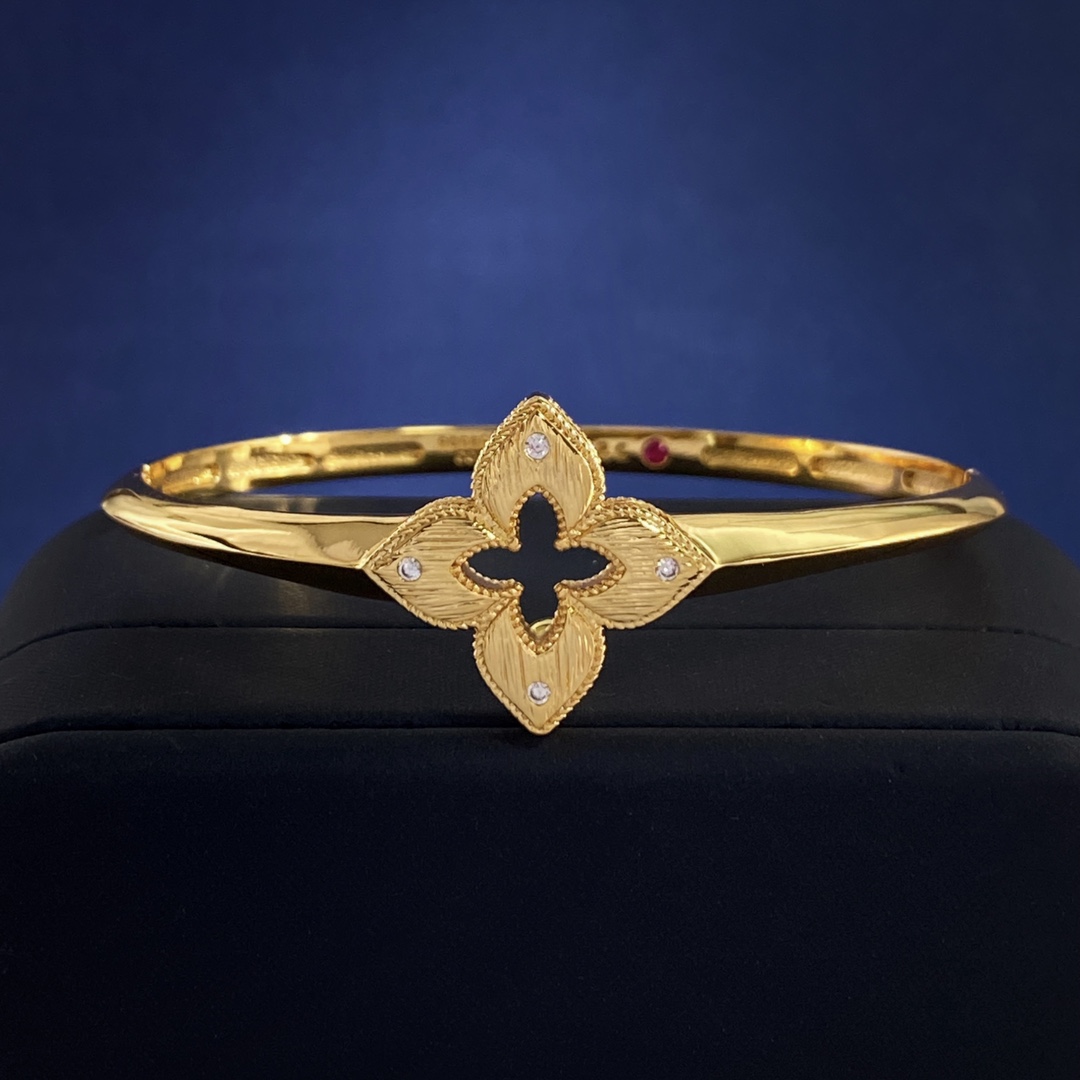 Bracelet Roberto Coin Venetian Princess Or jaune 18 carats avec diamants blancs Or rose 18 carats avec lapis-lazuli bleu et diamants blancs Or blanc 18 carats avec diamants blancs 17cm