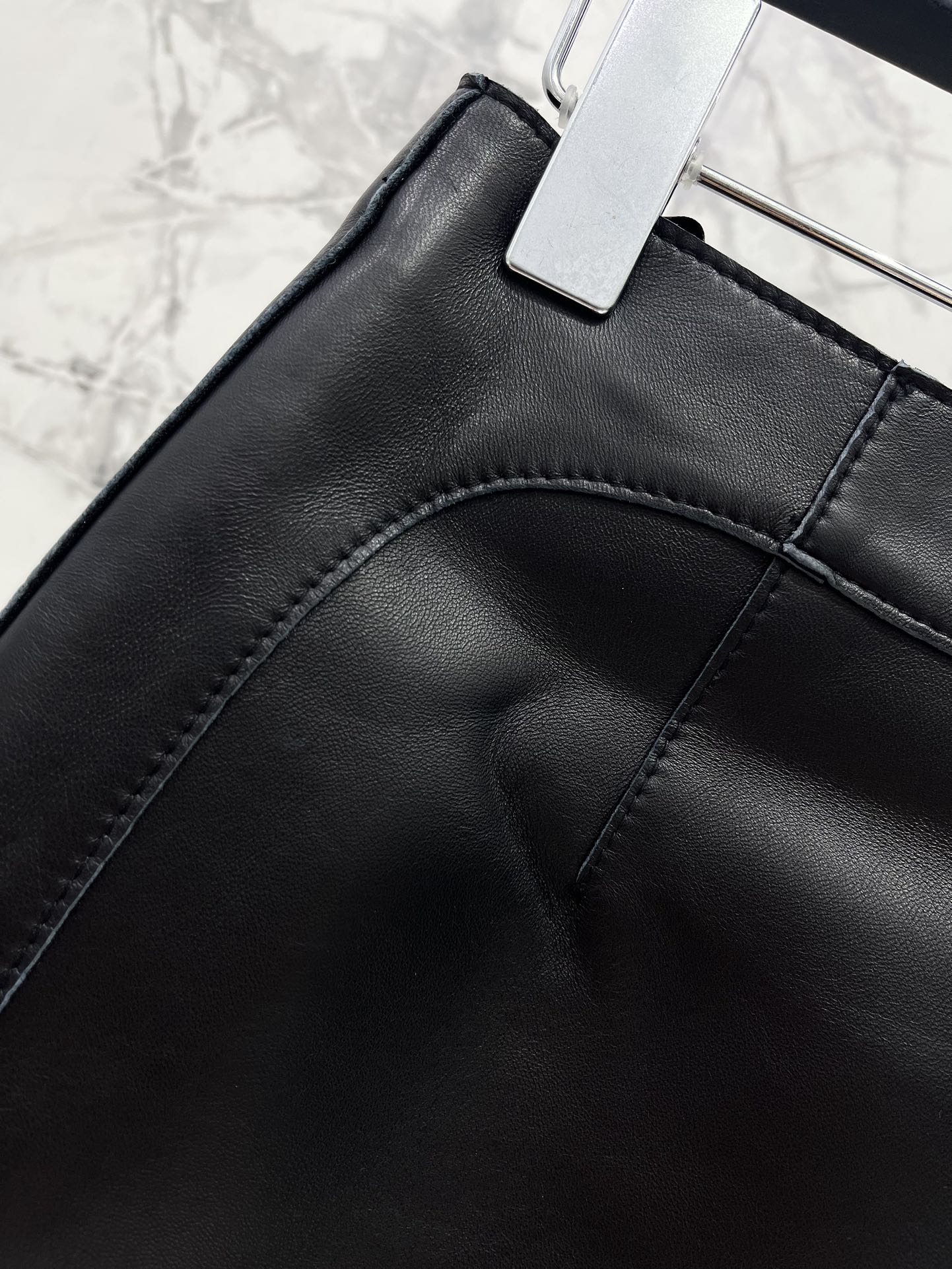 High Waist Lambskin Mini Skirt, Slim Fit, Round Hem, Bodycon - HERMÈS Style 6 i1754994605 5016 4
