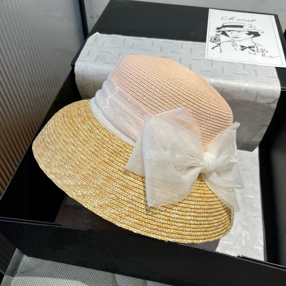 🆕

Dior迪奥新款礼帽，高级PP草，拼色盆帽，名媛风，头围57cm