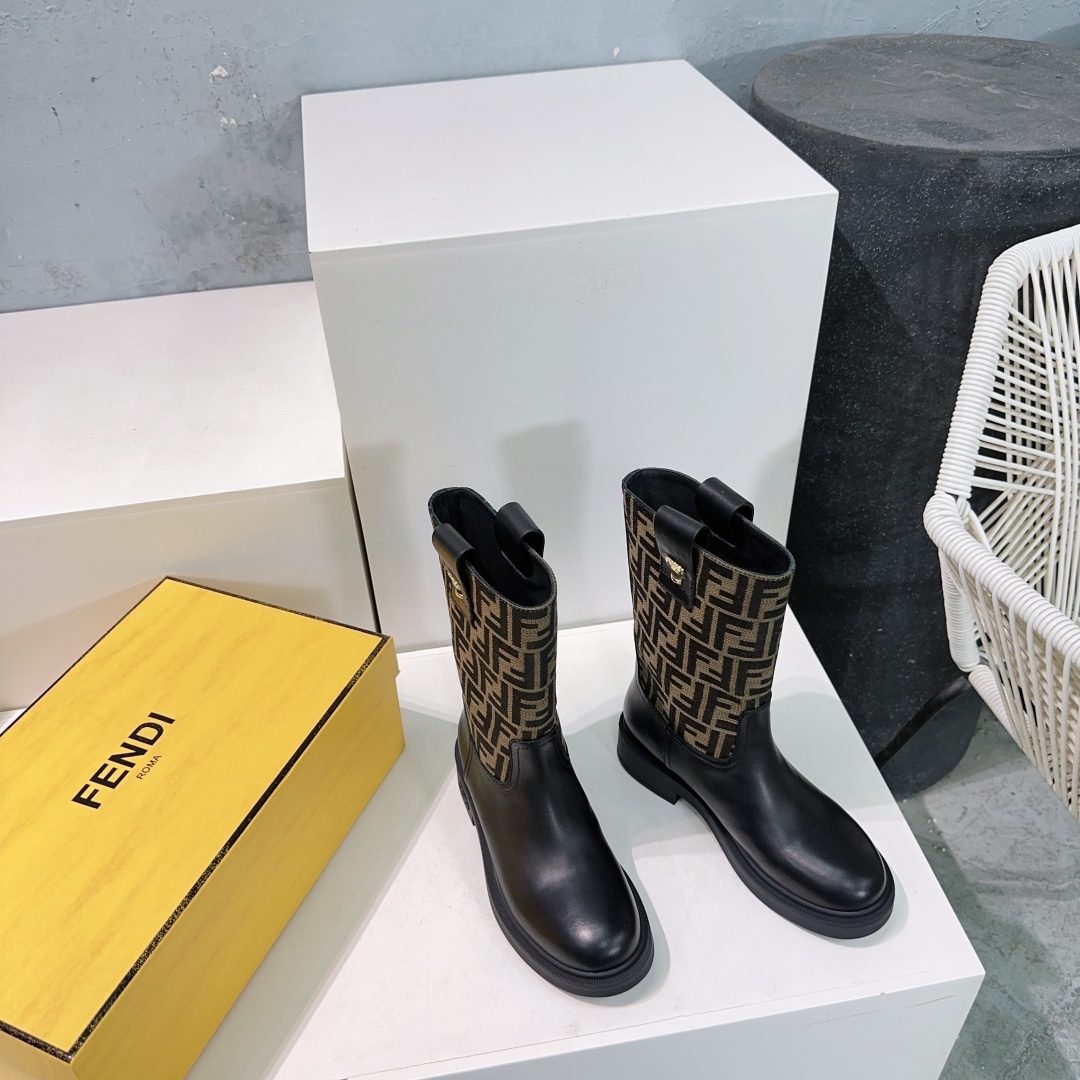“Fendi 25ss Old Flower Boots: Top Quality Classic Series with Imported Materials | Sizes 35-40”