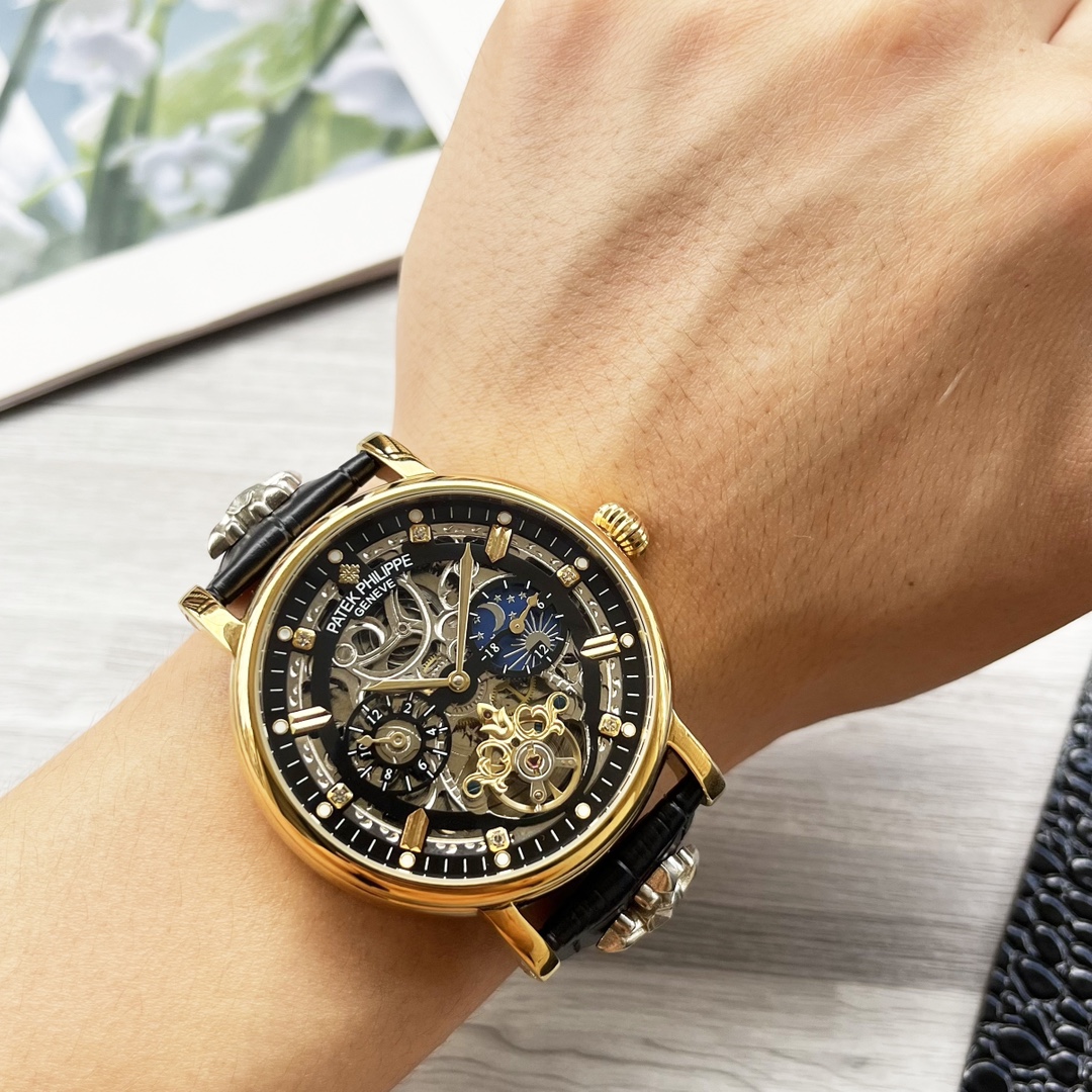 NO:340180,Unified, complex timepiece, luxurious and atmospheric, classic new products, shockingly launched [Latest] Patek Philippe hollow design [Type] boutique men's watch [Watch strap] real cowhide strap [Movement] high-end fully automatic mechanical movement [Mirror] mineral reinforced glass (more high definition) Elegant taste, vast and atmospheric, ingenious, wrist treasure, dimensions, diameters, thicknesses, 12.5mm, and hot sale!  Welcome to reprint!  ,,patek philippe,cowhide19860909统一 复杂时计 奢华大气 经典新品 震撼上市【最新】百达翡丽 镂空设计【类型】精品男士腕表【表带】真牛皮表带【机芯】高端全自动机械机芯【镜面】矿物质强化玻璃（更高清） 品味高雅 浩瀚大气 匠心独运 腕间瑰宝 尺寸直径42mm厚12.5mm热卖上市！欢迎转载！,,patek philippe,cowhide,Watch