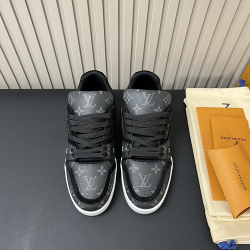Louis Vuitton Trainer Sneaker Monogram Black Leather Men's Shoes 1 Louis Vuitton Trainer Sneaker Monogram Black Leather Men's Shoes