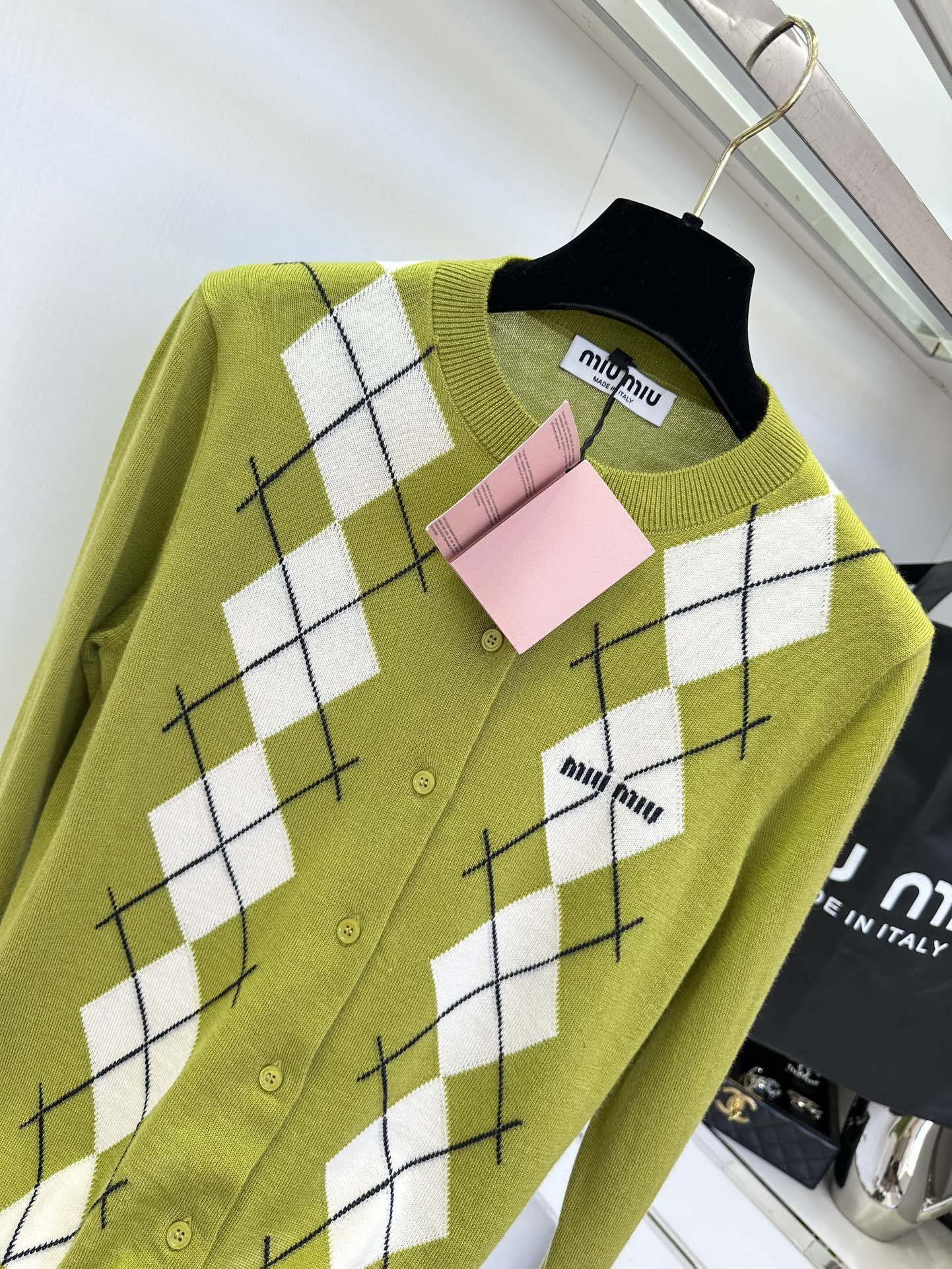 Color Block Argyle Cashmere Knit Cardigan: Soft, Fresh, and Versatile 6 i1755091689 4719 4