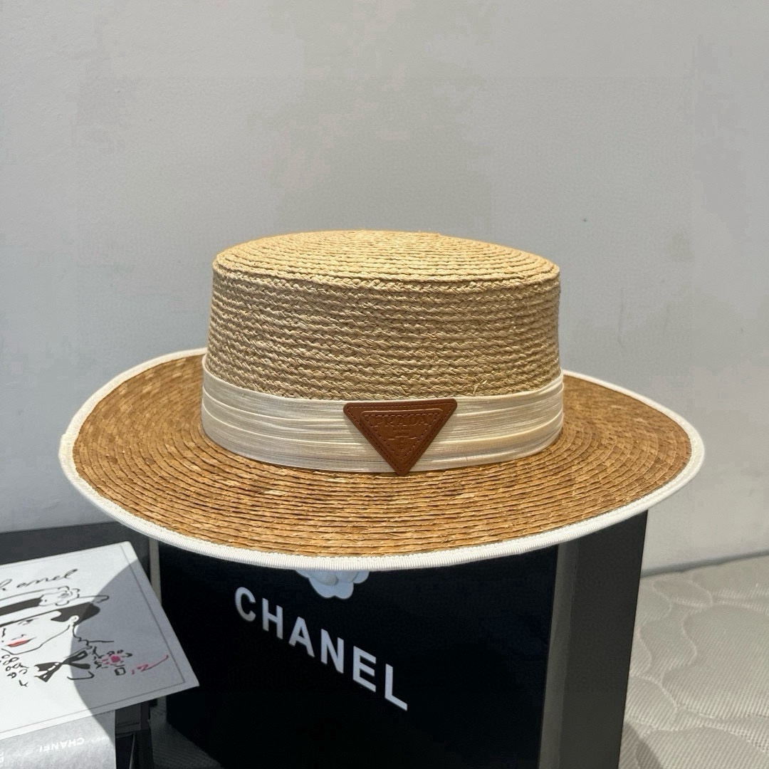 NO:362296,Prada new top hat, high-end PP straw fabric, head circumference 57cm hat, straw hat, fisherman hat, baseball hat, knit hat, hat, prada, espadrilles, hats普拉达新款平顶礼帽,高级PP草面料,头围57cm帽子草帽渔夫帽棒球帽针织帽,帽子,prada,espadrilles,hats,hat