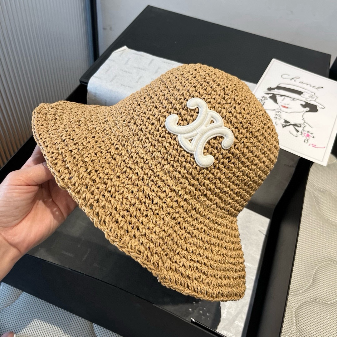 🆕

赛琳2025夏款折叠草帽，纯收工钩织，头围57cm，可折叠