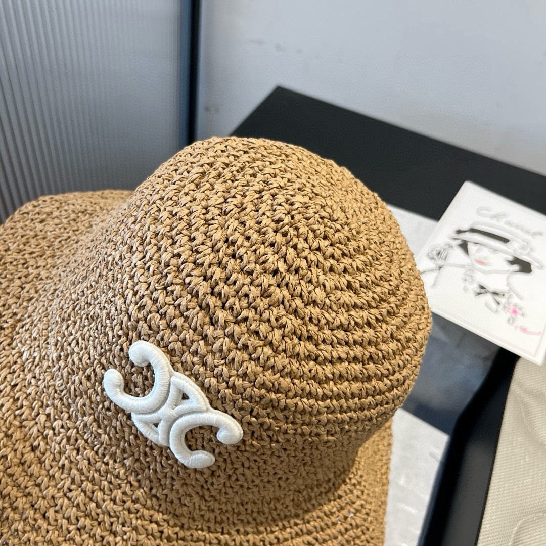🆕

赛琳2025夏款折叠草帽，纯收工钩织，头围57cm，可折叠