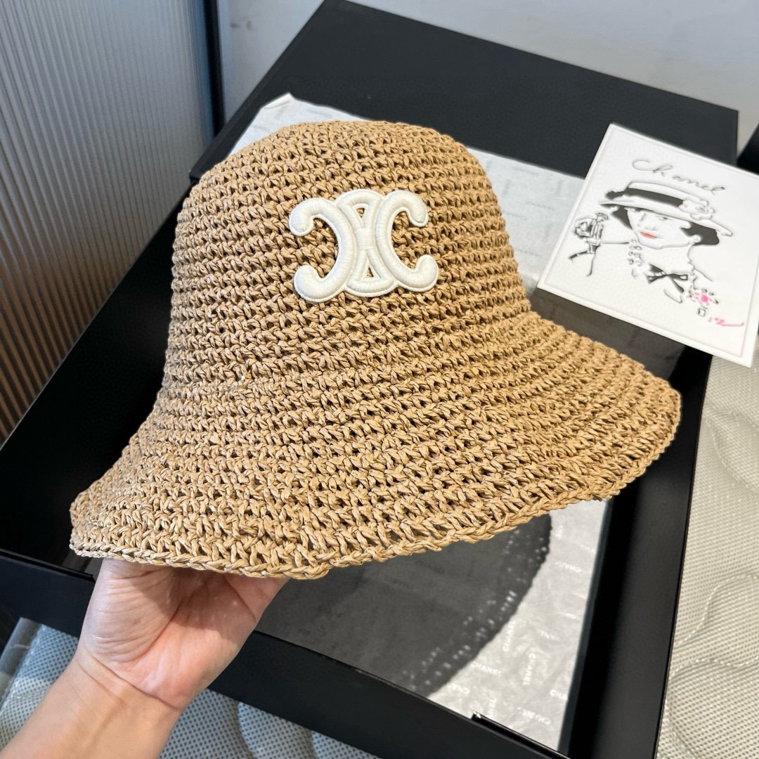 🆕

赛琳2025夏款折叠草帽，纯收工钩织，头围57cm，可折叠