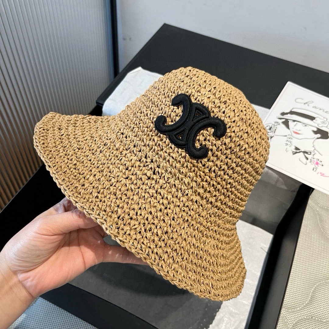 🆕

赛琳2025夏款折叠草帽，纯收工钩织，头围57cm，可折叠