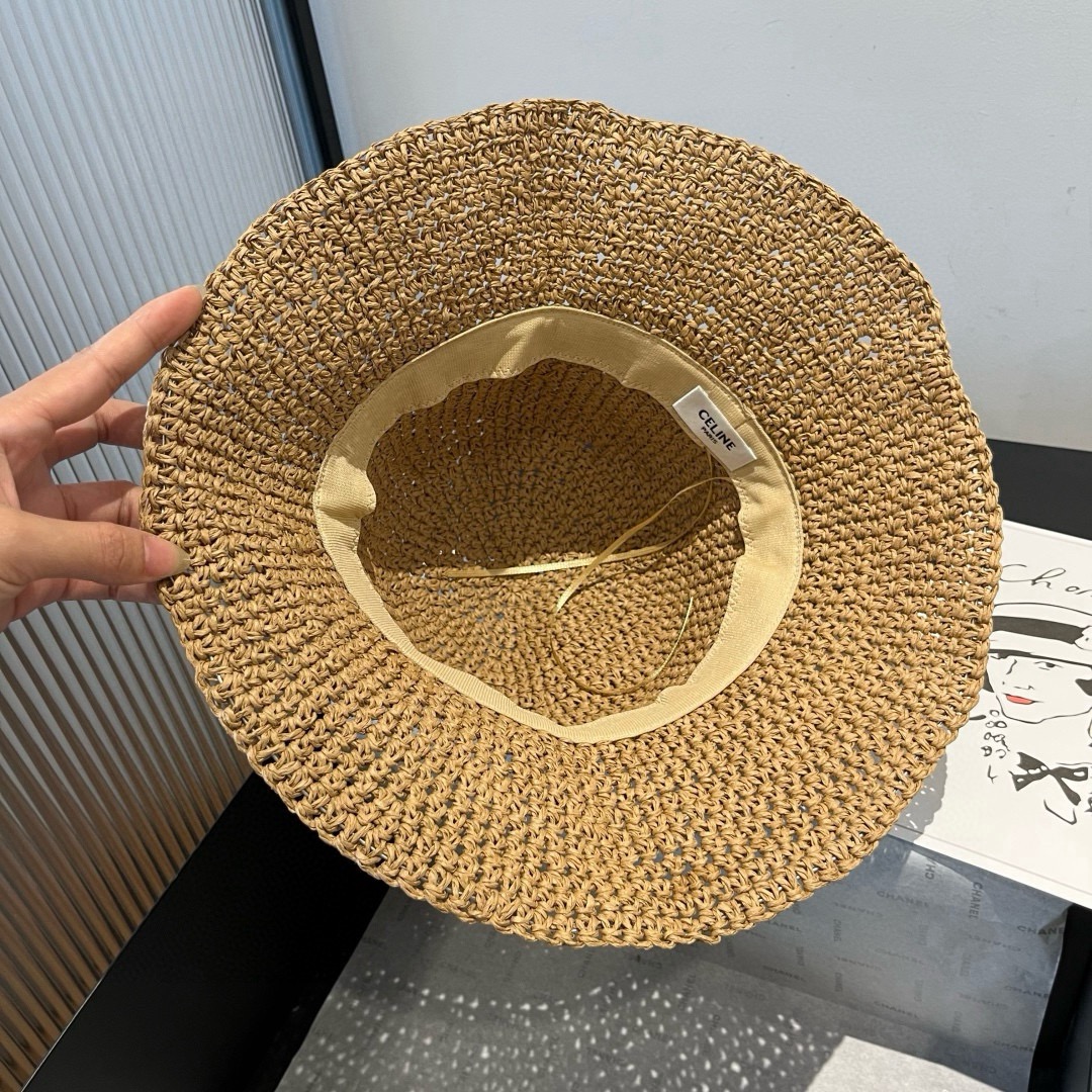 🆕

赛琳2025夏款折叠草帽，纯收工钩织，头围57cm，可折叠