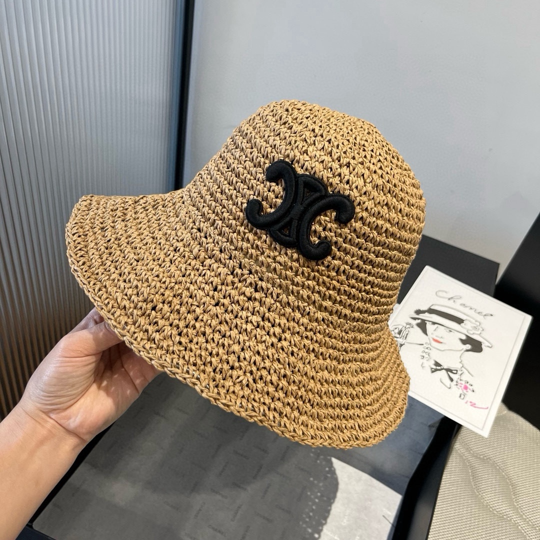 NO:362328,Celine 2025 summer folding straw hat, pure finish crochet, head circumference 57cm, foldable hat, straw hat, fisherman hat, baseball hat, knit hat, hat, celine, espadrilles, hats赛琳2025夏款折叠草帽,纯收工钩织,头围57cm,可折叠帽子草帽渔夫帽棒球帽针织帽,帽子,celine,espadrilles,hats,hat