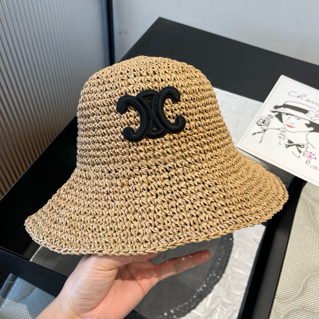 🆕

赛琳2025夏款折叠草帽，纯收工钩织，头围57cm，可折叠