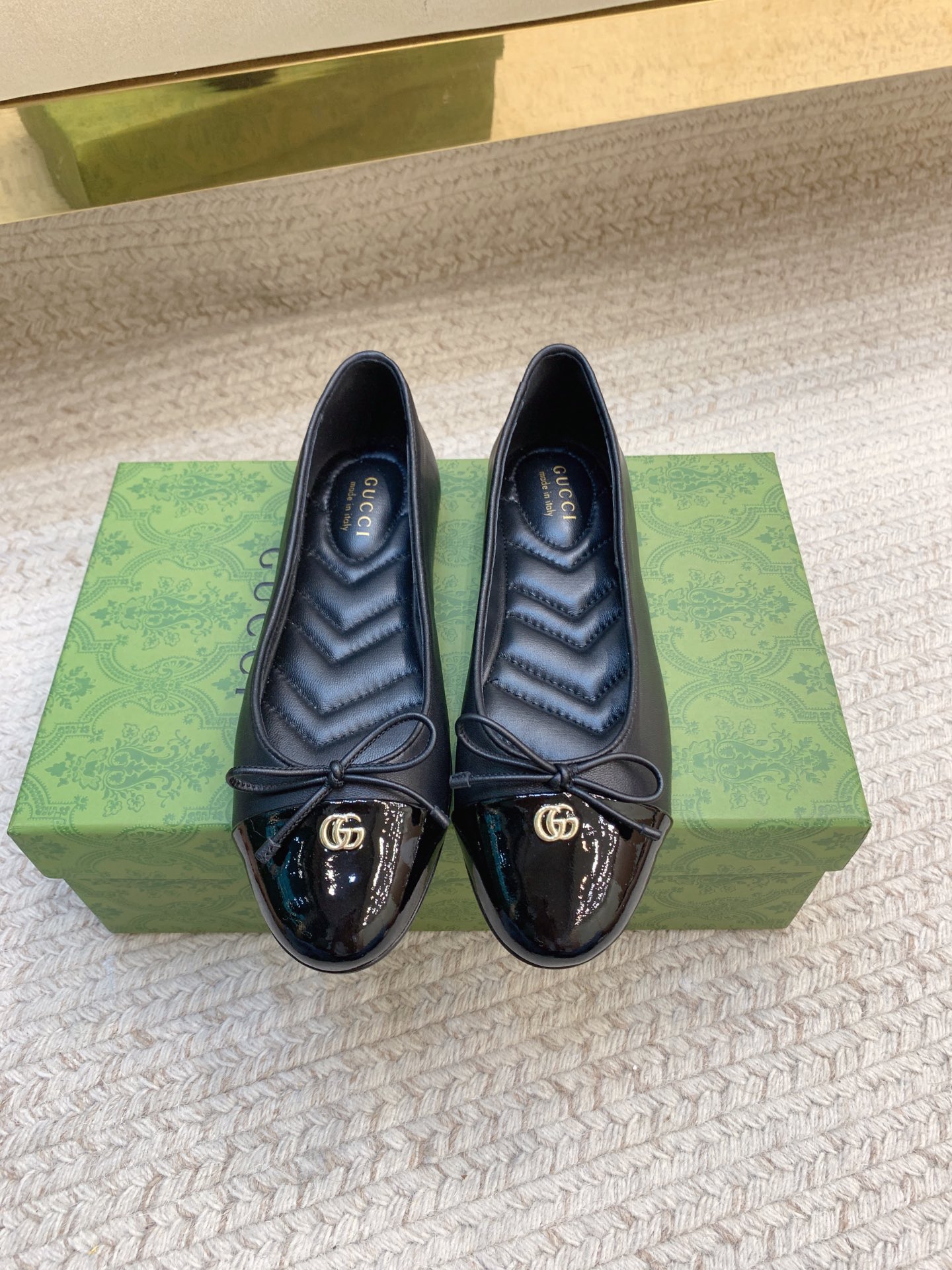 Title: High-Quality Gucci Flat-Ballet Shoes in Sheepskin and Leather, Sizes 35-39, Code Exclusions 34, 40, 41. - 图片 1