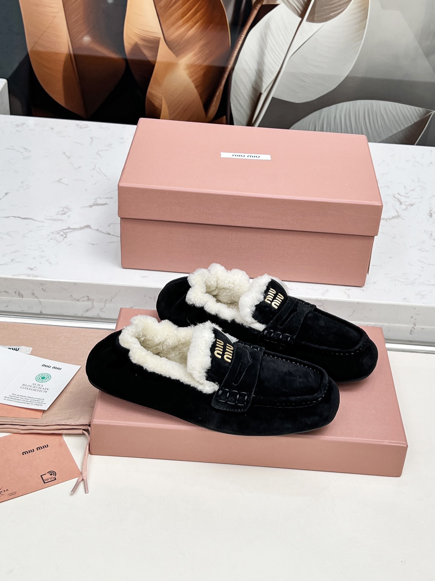 “Stylish P552 MiuMi/Mumu Autumn Winter Shoes with Australian Cowhide and Wool” - 图片 6