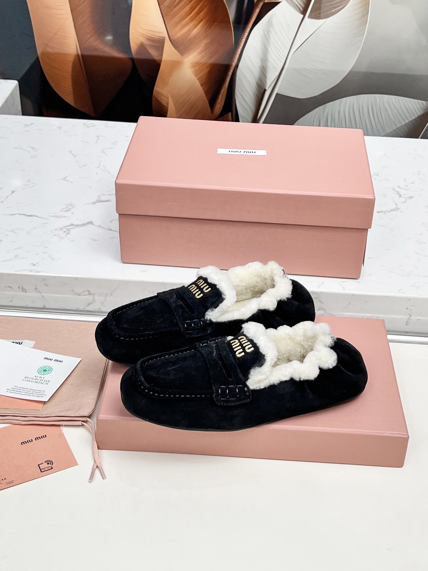 “Stylish P552 MiuMi/Mumu Autumn Winter Shoes with Australian Cowhide and Wool” - 图片 5