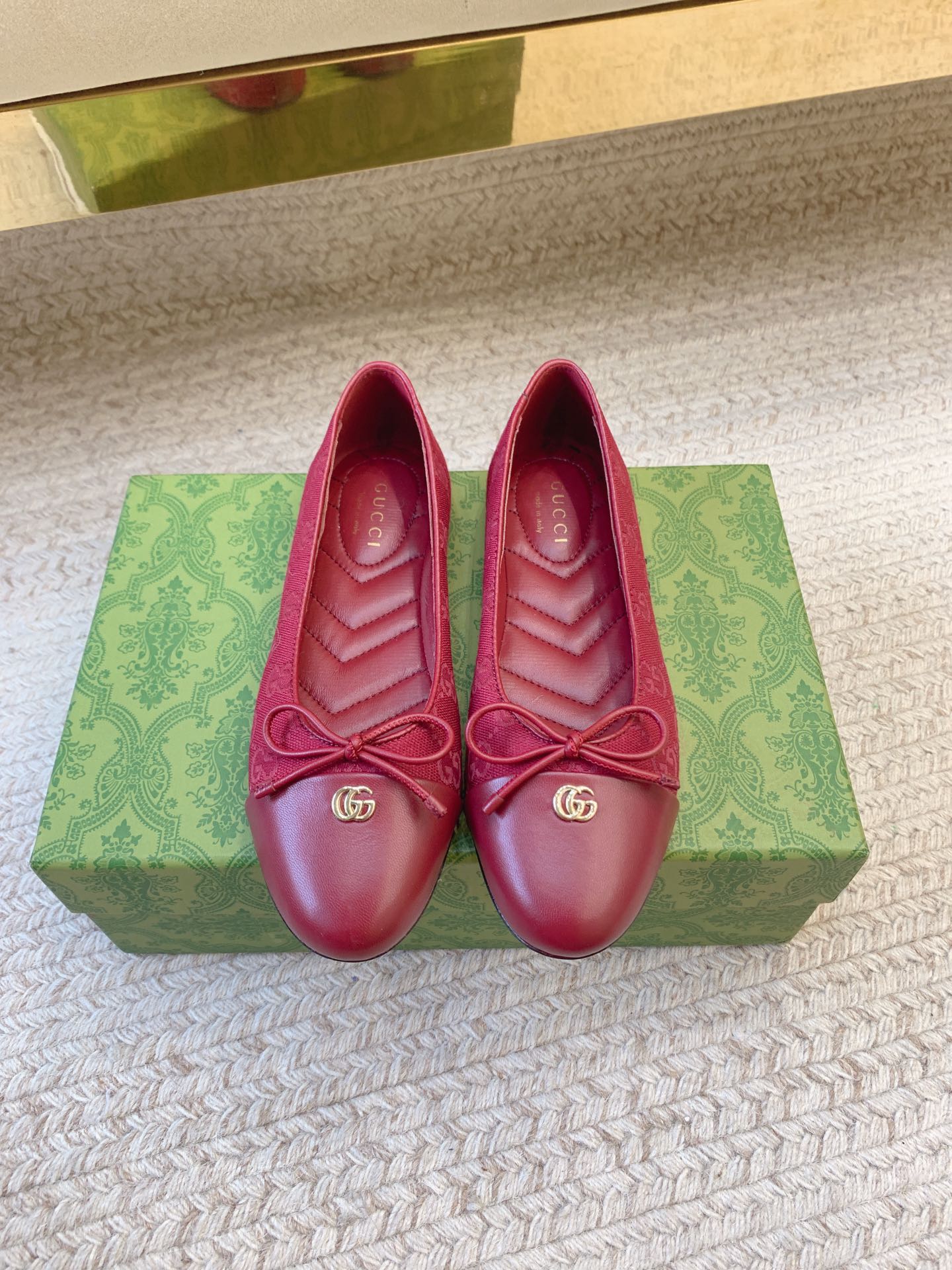 864GUCC*SS25 Flat-Buttoned Ballet Shoes: Sheep Skin, Top Quality, Size 35-39 - 图片 1