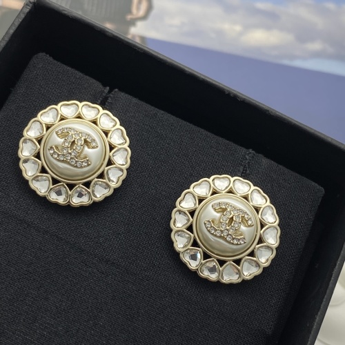 Chanel Gold Round CC Earrings with Mother of Pearl and Crystal 1 Chanel Gold Round CC Earrings with Mother of Pearl and Crystal