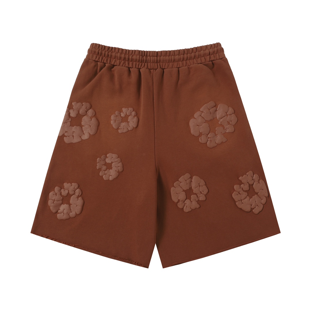 DENIMTEARS Men's Cotton Flower Print Casual Sweat Shorts - Brown 3 i1755247573 1464 1