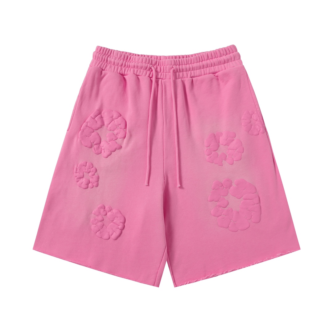 DENIMTEARS Pink Cotton Flower Appliqué Sweat Shorts Casual Summer 1 i1755247596 1305 0