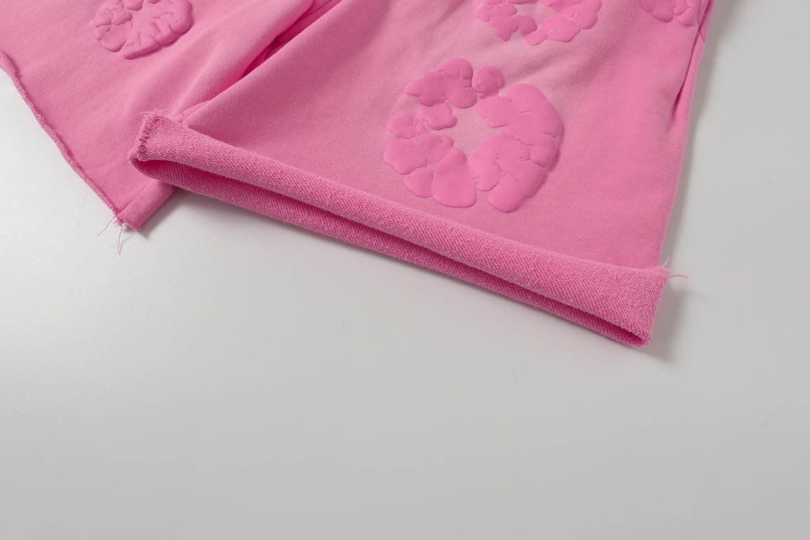 DENIMTEARS Pink Cotton Flower Appliqué Sweat Shorts Casual Summer 9 i1755247596 4269 8