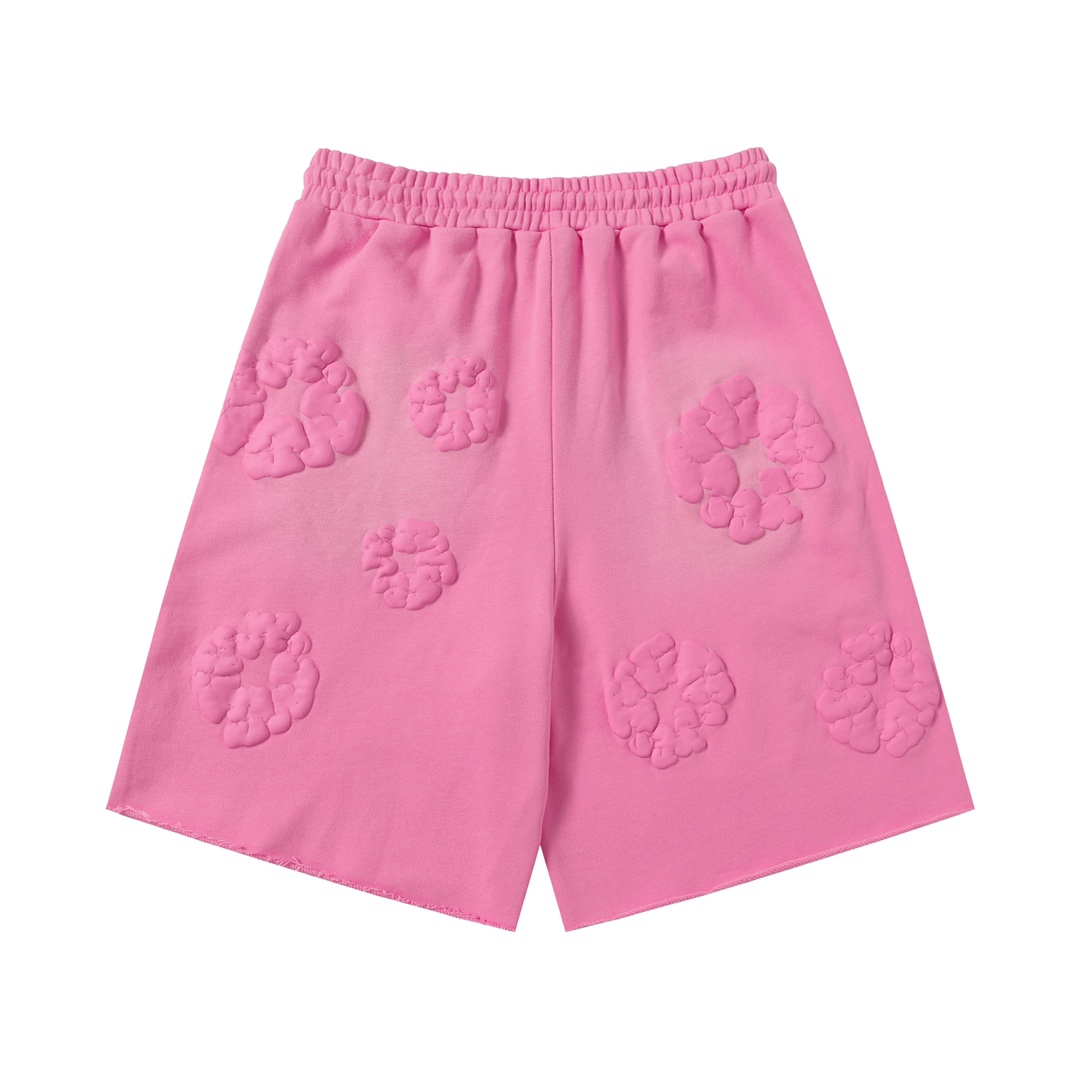 DENIMTEARS Pink Cotton Flower Appliqué Sweat Shorts Casual Summer 2 i1755247596 9603 1