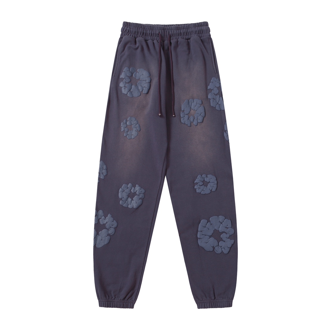 DENIMTEARS Cotton Flower Sweatpants - Vintage Wash, Comfortable Fit, S-XL 2 i1755247832 7447 0
