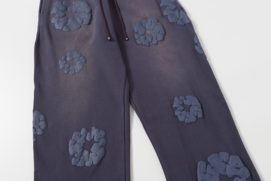 DENIMTEARS Cotton Flower Sweatpants - Vintage Wash, Comfortable Fit, S-XL 6 i1755247832 9590 4