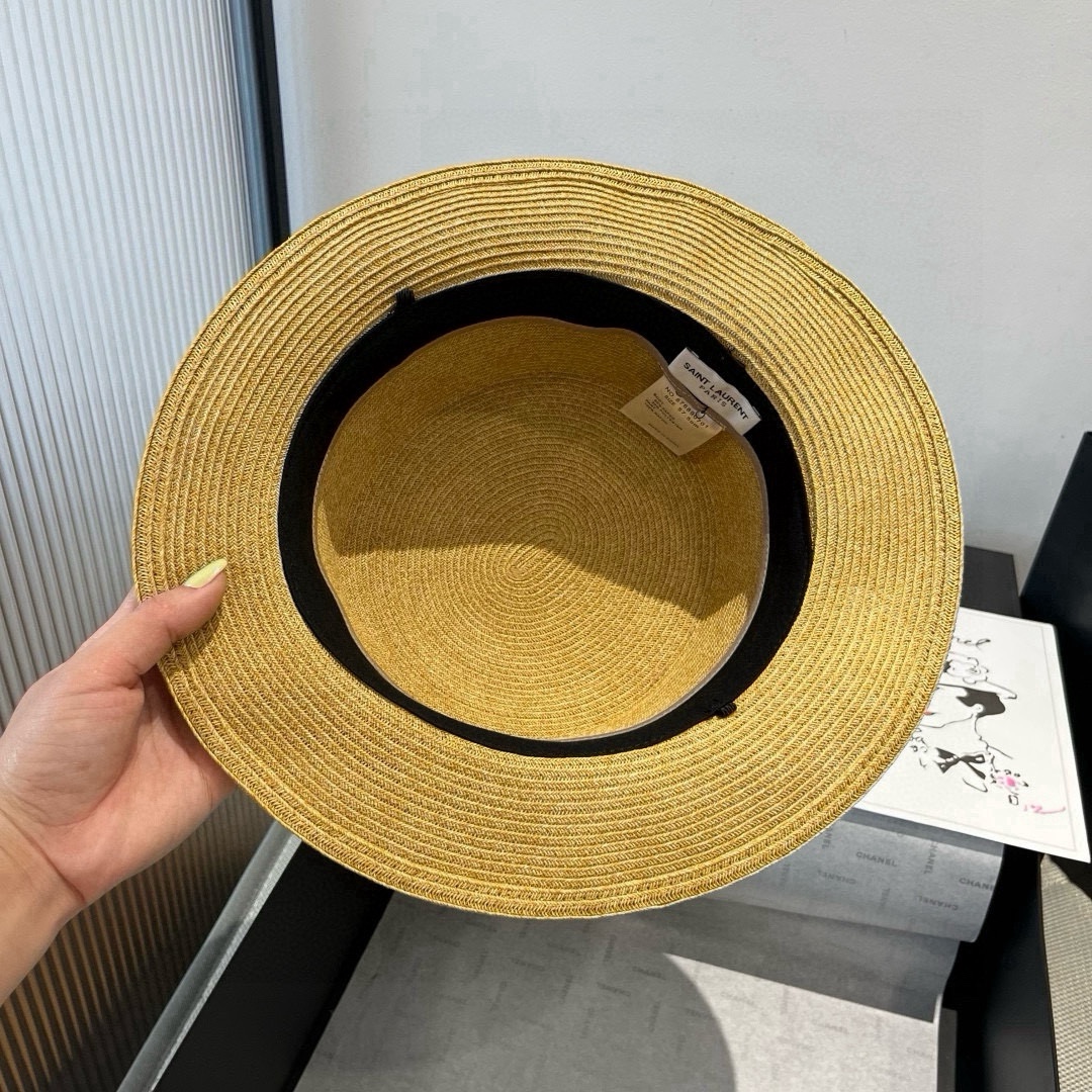 🆕

圣罗兰新款平顶遮阳帽，遮阳草帽，头围57cm