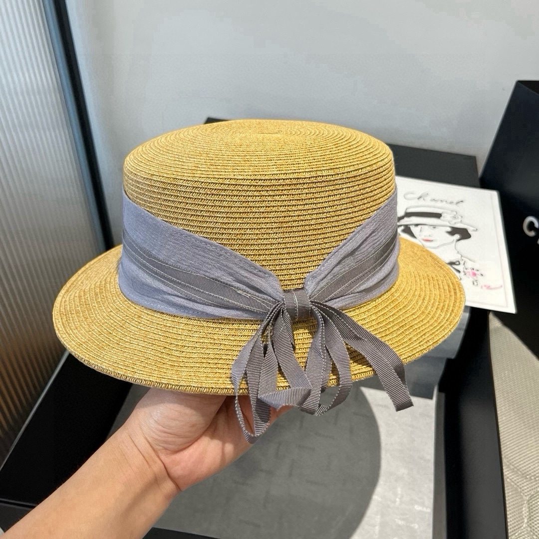 🆕

圣罗兰新款平顶遮阳帽，遮阳草帽，头围57cm