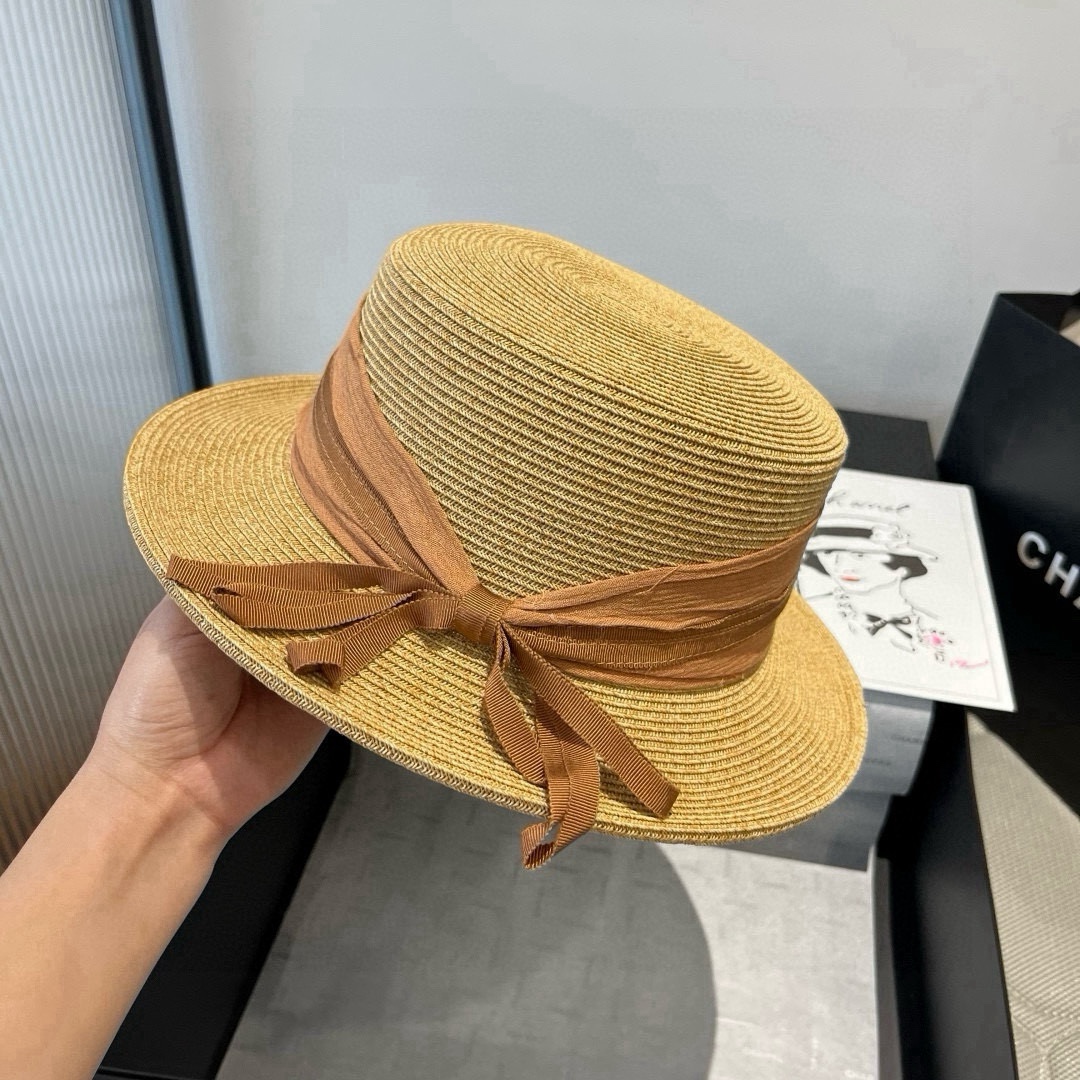 🆕

圣罗兰新款平顶遮阳帽，遮阳草帽，头围57cm