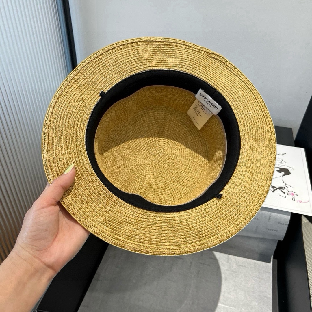 🆕

圣罗兰新款平顶遮阳帽，遮阳草帽，头围57cm