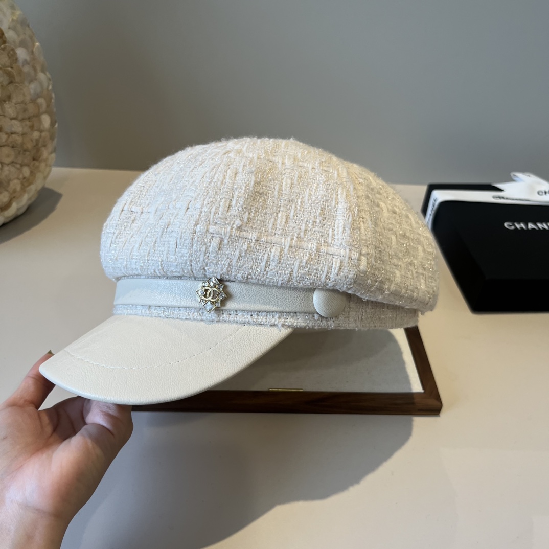 🆕

Chanel香奈儿画家帽，鸭舌军帽，头围57cm
