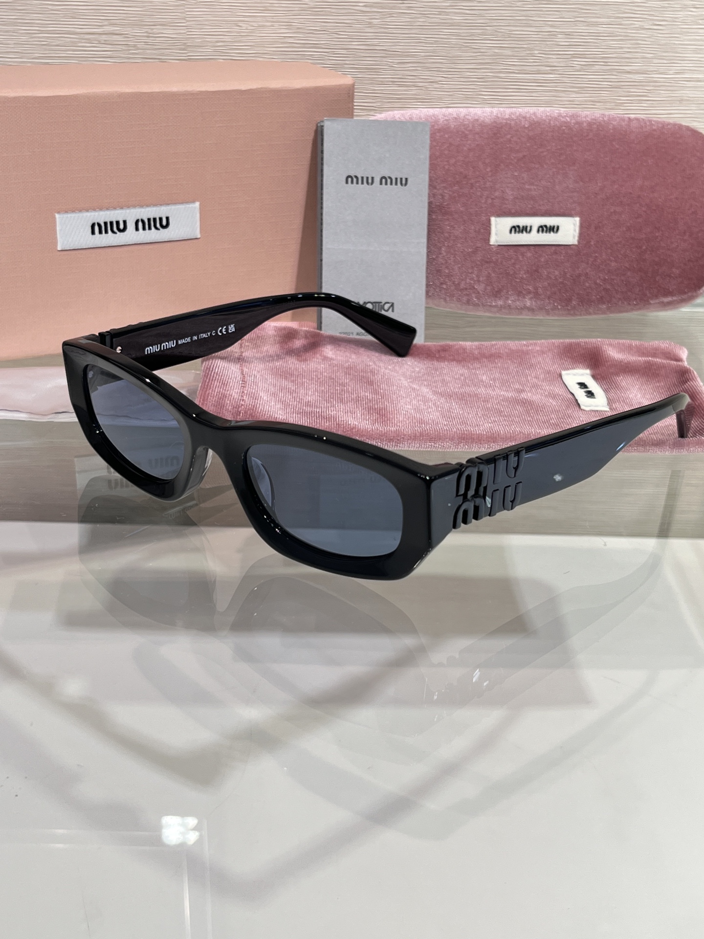 Miu Miu MU04UV Black Frame Blue Lens Fashion Sunglasses 7 i1755343853 4335 0