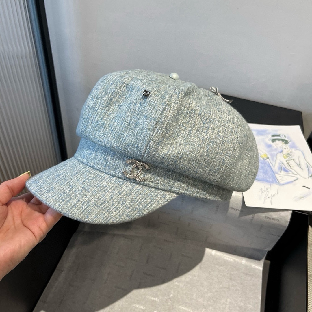 🆕

香奈儿新款鸭舌军帽，高级定制，头围57cm