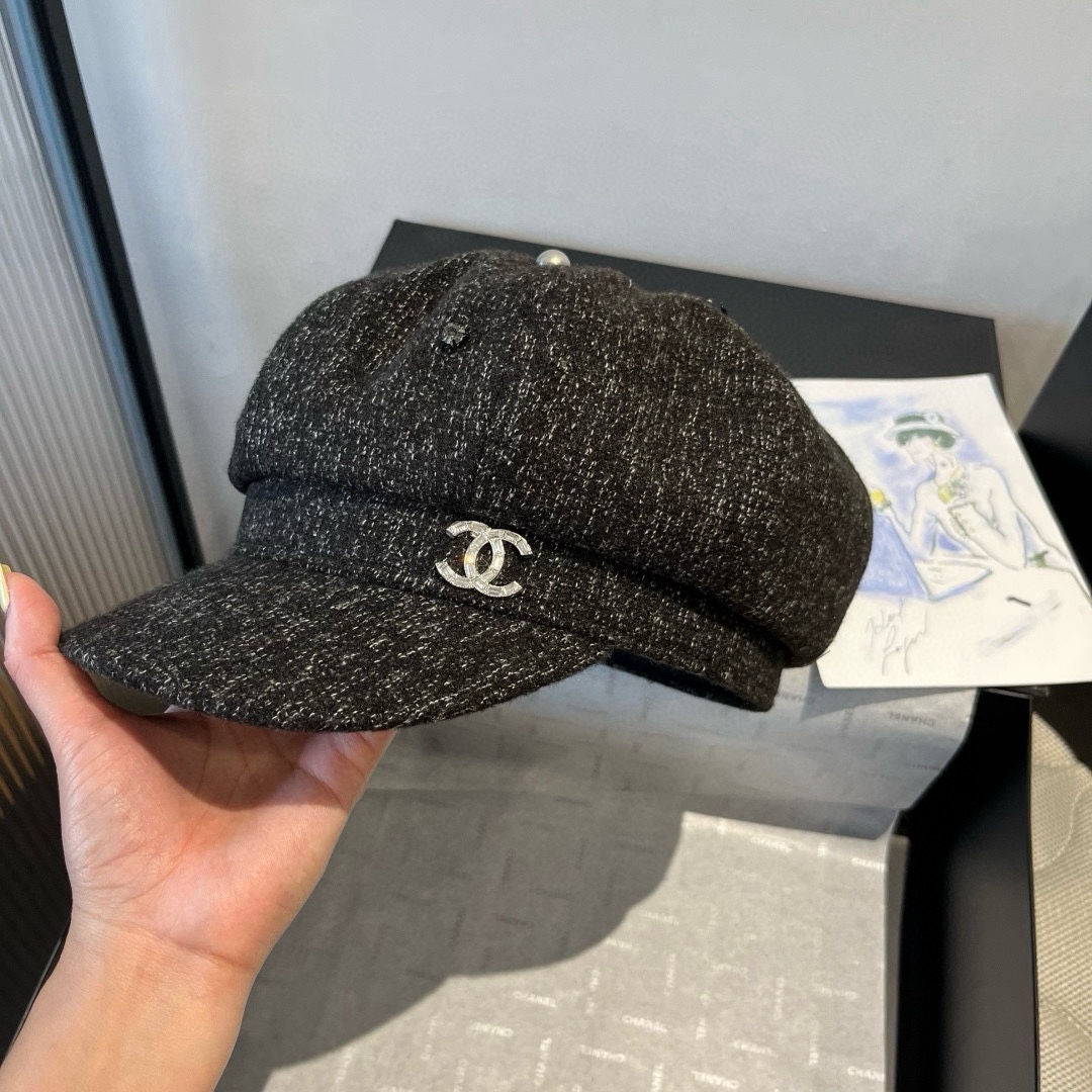 🆕

香奈儿新款鸭舌军帽，高级定制，头围57cm