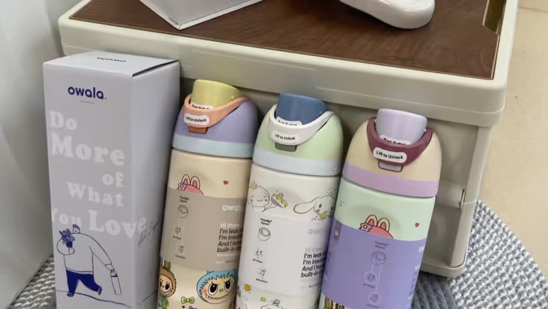 Owala Kids' Insulated Water Bottle with One-Push Button Lid, 16-Ounce