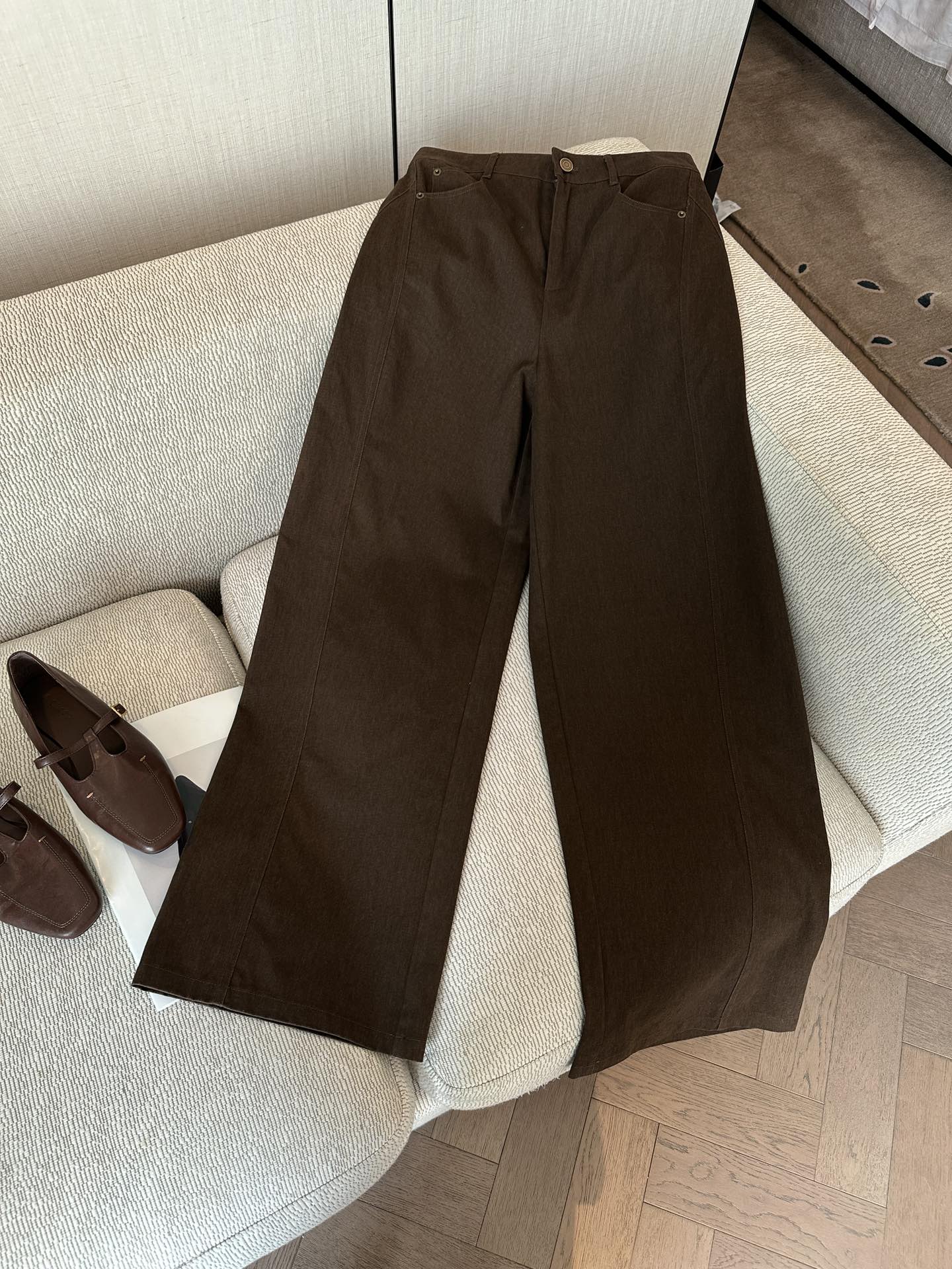 “Autumn Update: P540 Original Women’s Suit with 100% Cotton, Deep Brown Aesthetics, S-XL Monochrome” - 图片 1