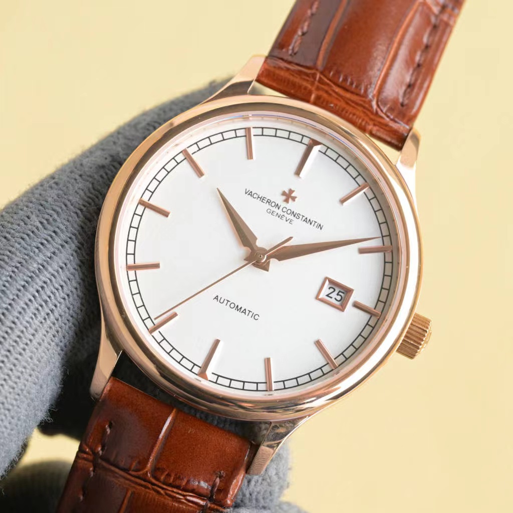 New Zijiang Danton watch with white and gold options, 9015 core, Italian belt, 40mm diameter, high-end quality. - 图片 2