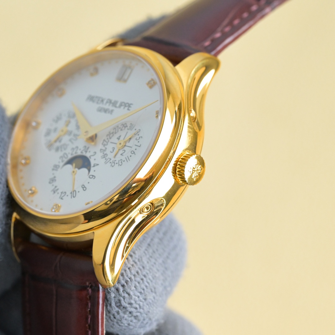 Patek Philippe Blanche 3335 Gold Watch Review: Classic design, 39mm scale, Cal. 324 Q auto-link core, elegant style. - 图片 6