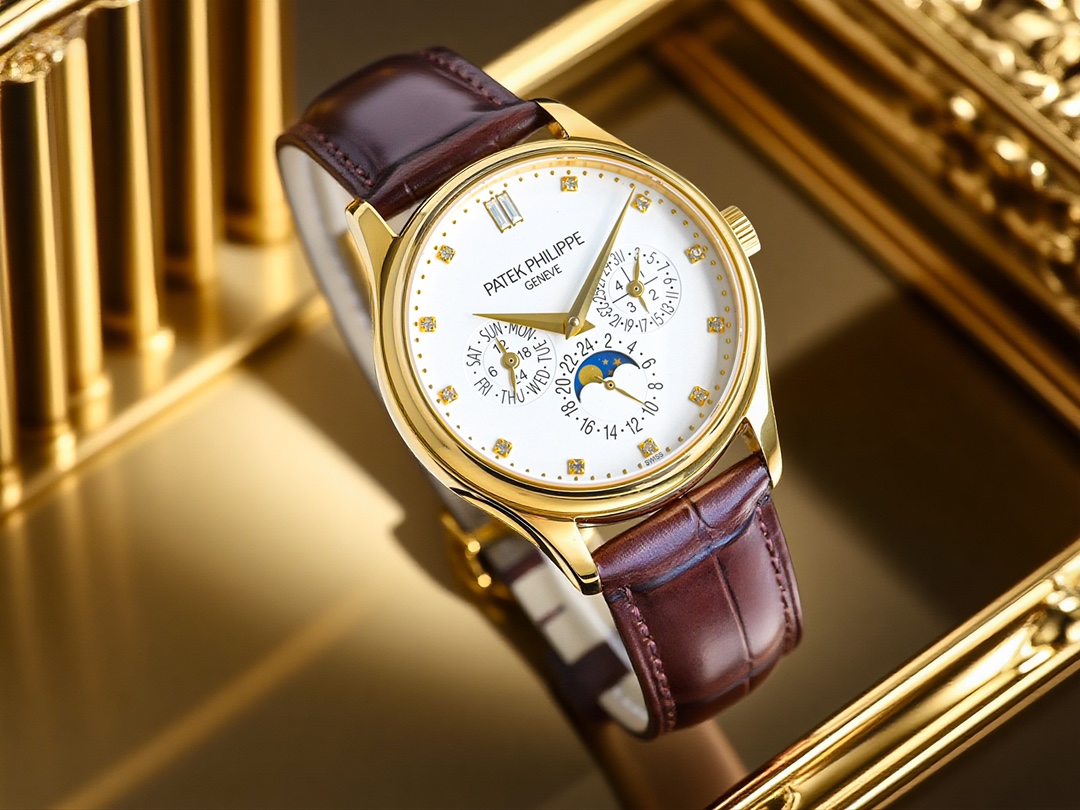 Blanche 3335 Gold Watch Review: Classic Design, Elegant Layout, Italian Leather Strap, Cal. 324 Q Movement - 图片 3