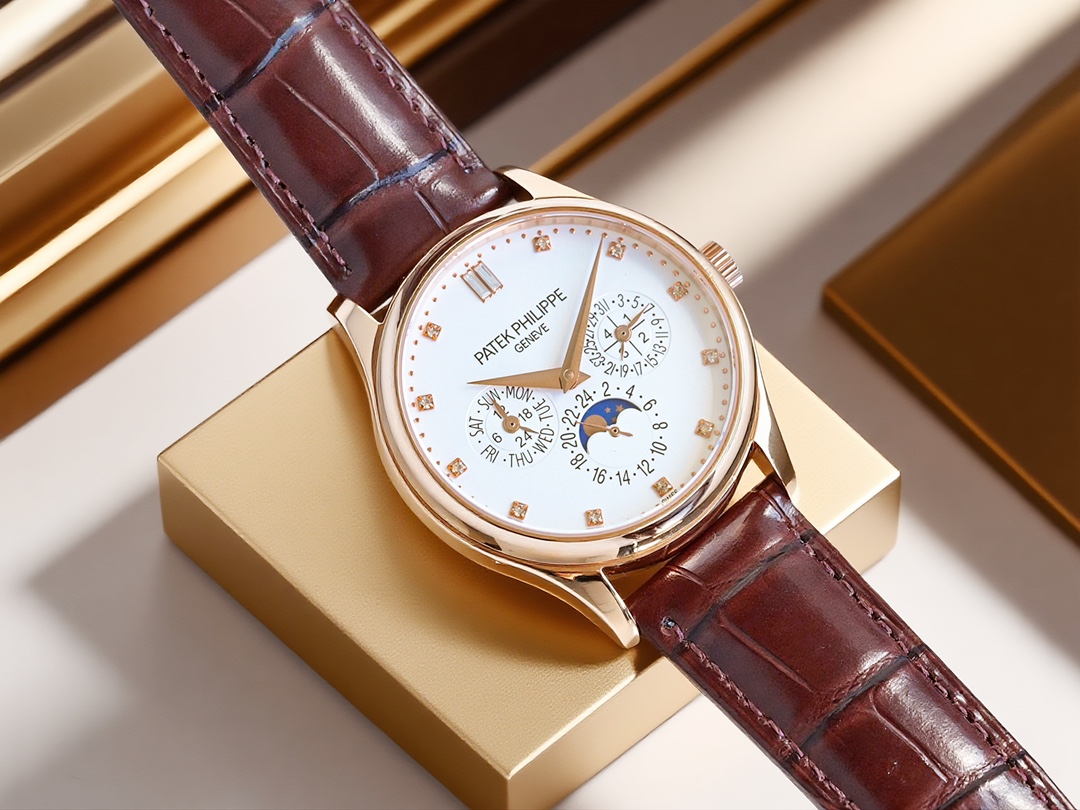 Blanche 3335 Gold Watch Review: Classic Design, Elegant Layout, Italian Leather Strap, Cal. 324 Q Movement - 图片 2