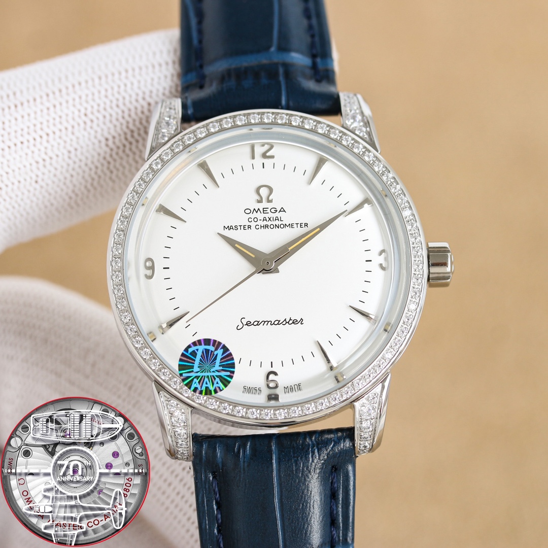 “Omega Seahorse Series 1948 Wristwatch: Monolithic 8806 Design, Sapphire Glass, Limited Edition, 50m Water-Resistant” - 图片 3