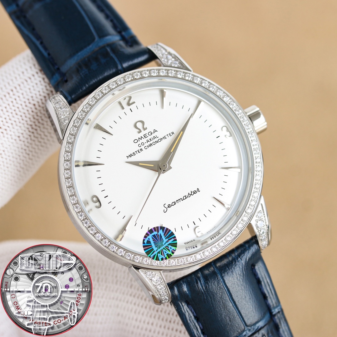 “Omega Seahorse Series 1948 Wristwatch: Monolithic 8806 Design, Sapphire Glass, Limited Edition, 50m Water-Resistant” - 图片 4
