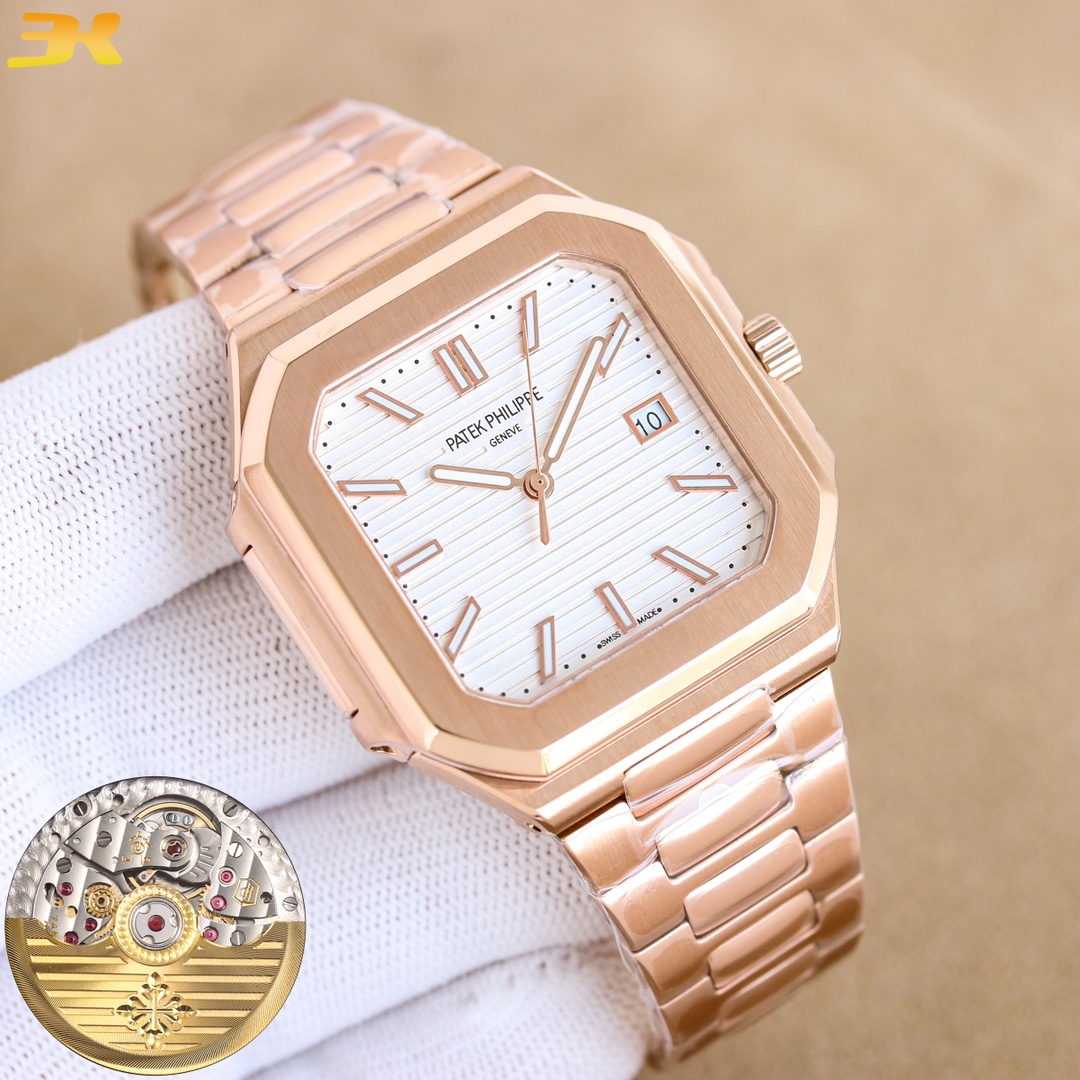 “New Buda Emerald CUBITUS 5821 Nautilus Wristwatch: Gold Edition with Custom Core and Anthropo-Engineering Design” - 图片 6