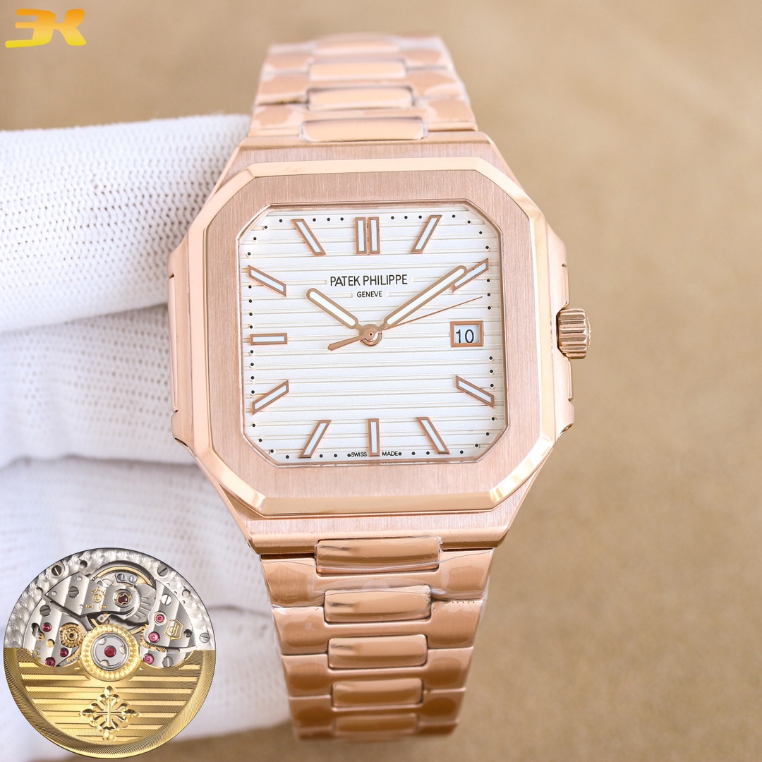 “New Buda Emerald CUBITUS 5821 Nautilus Wristwatch: Gold Edition with Custom Core and Anthropo-Engineering Design” - 图片 5