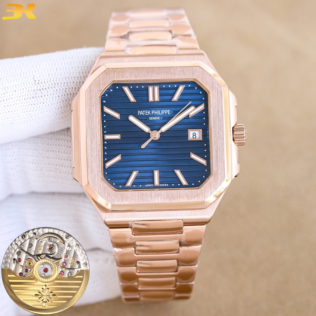“New Buda Emerald CUBITUS 5821 Nautilus Wristwatch: Gold Edition with Custom Core and Anthropo-Engineering Design”