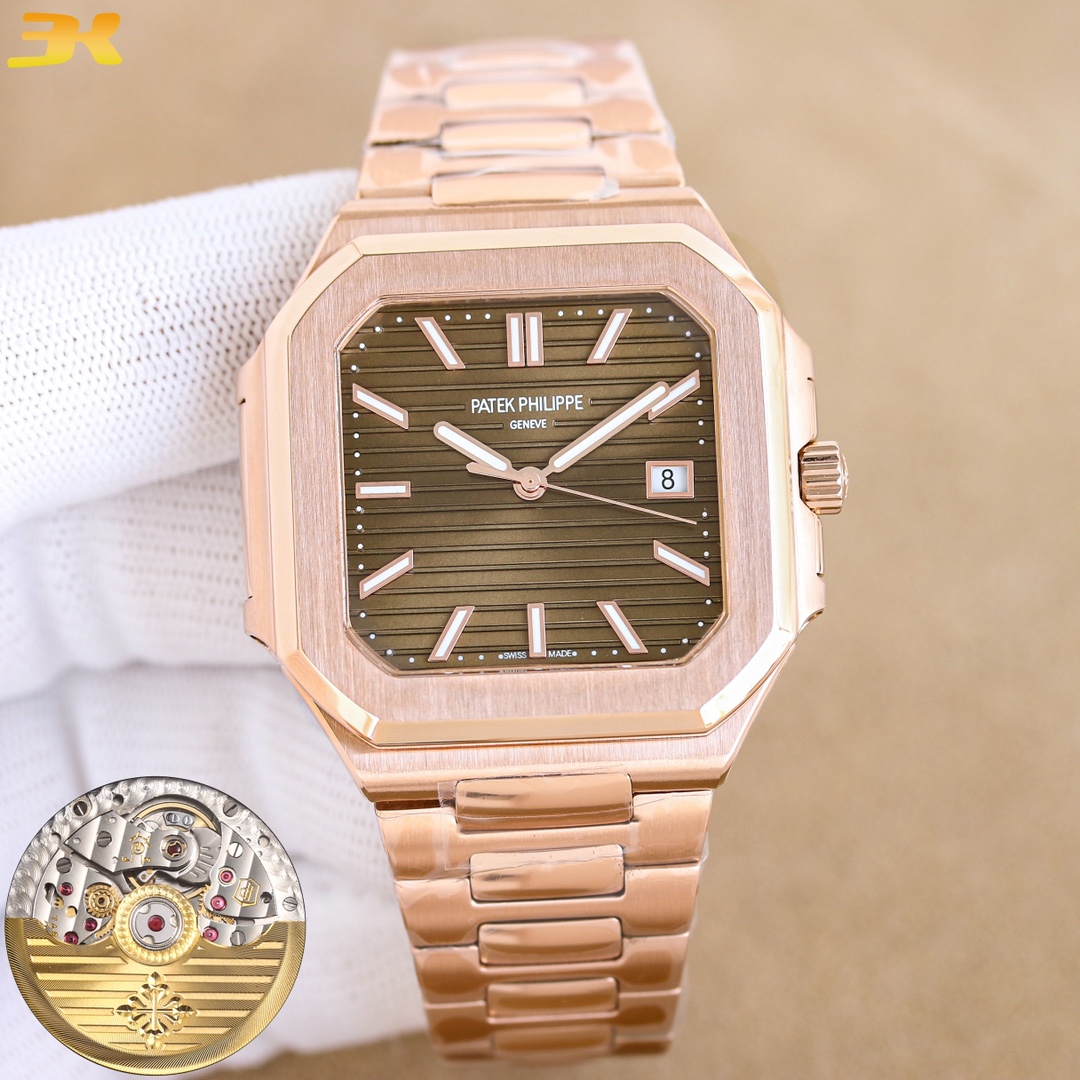 “New Buda Emerald CUBITUS 5821 Nautilus Wristwatch: Gold Edition with Custom Core and Anthropo-Engineering Design” - 图片 3