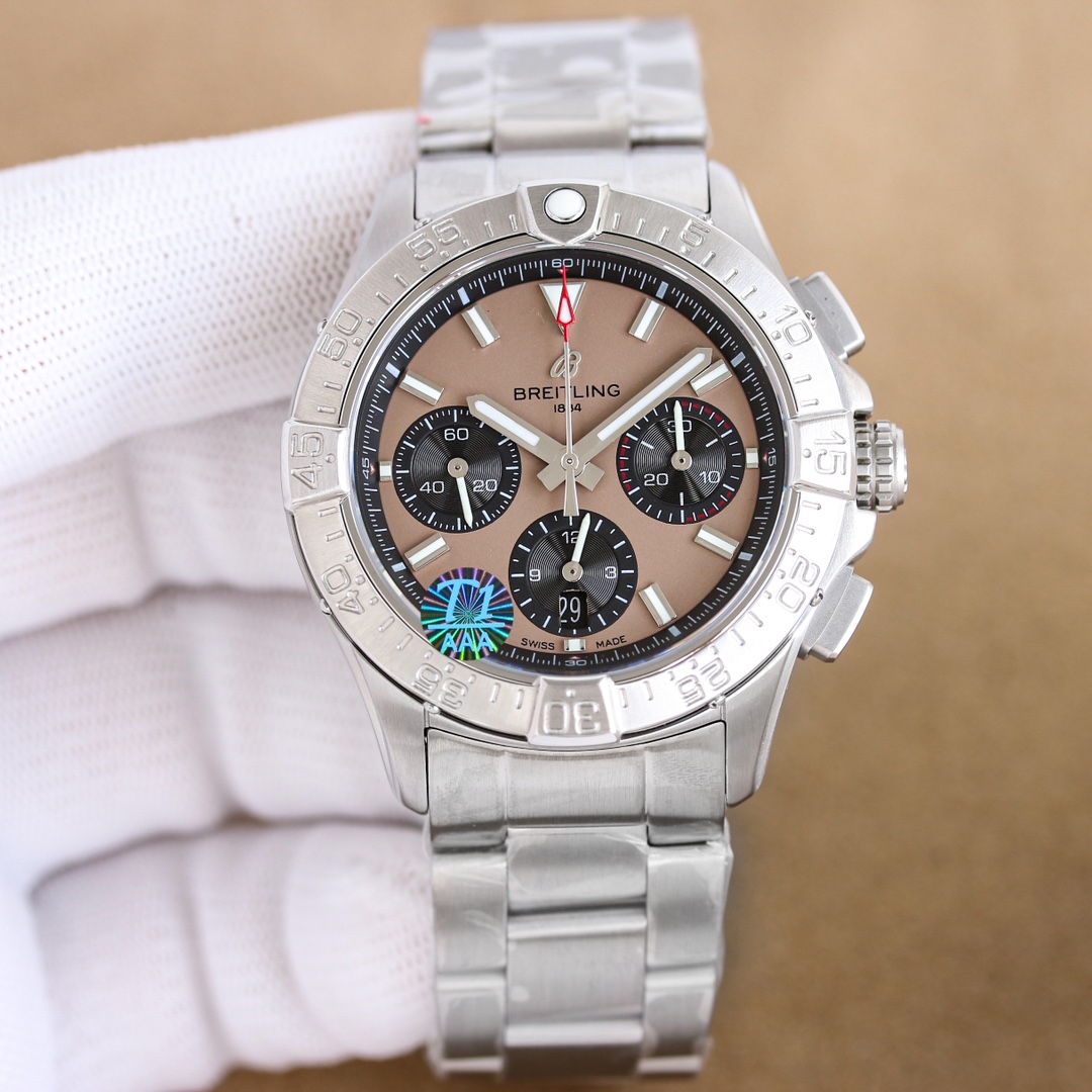 Avenger B01 Chronograph 44: 100-Year-Old White Gill 3795 P3910 Belt 100BLS Watch - 图片 5